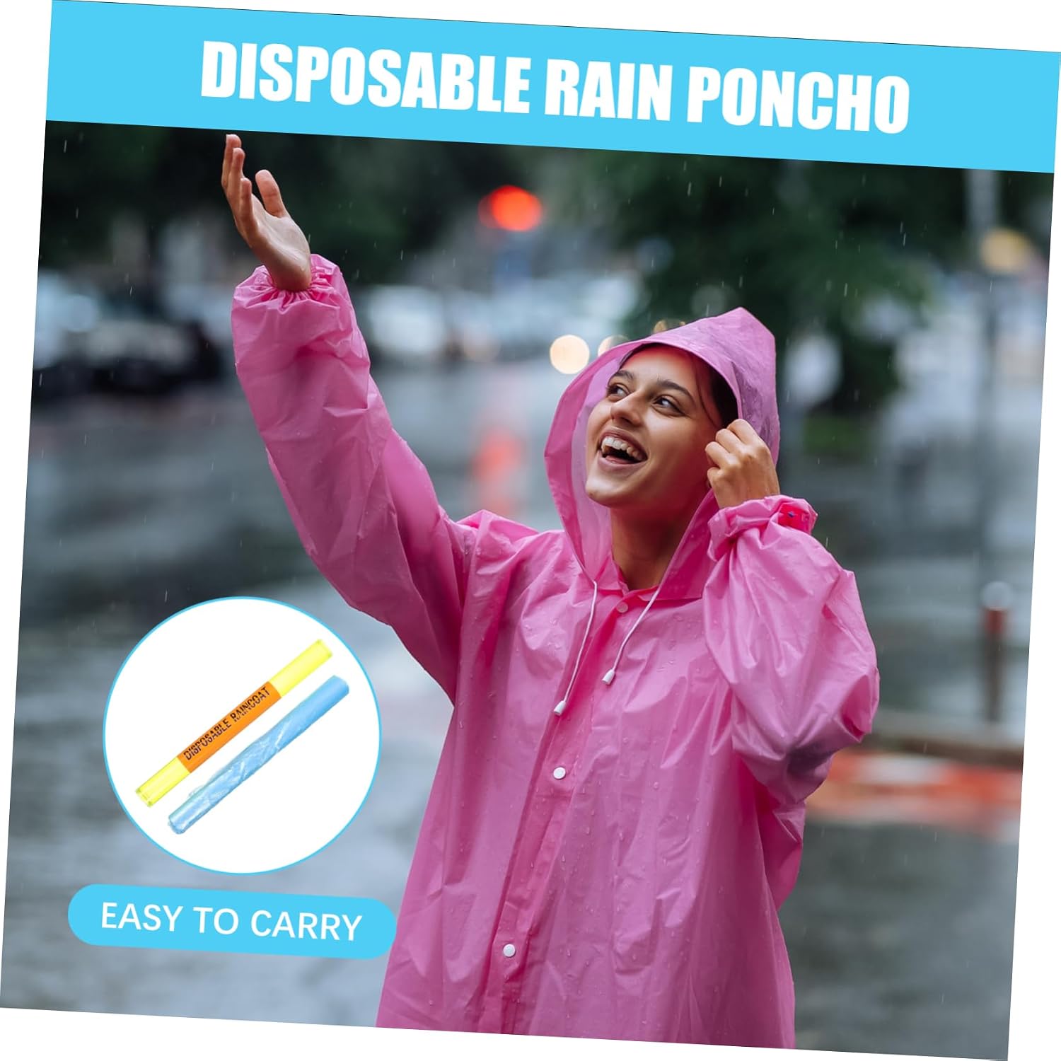 Rain Poncho for Cycling Adult Lightweight PC Material Rain Suit Waterproof Rain Ponchos