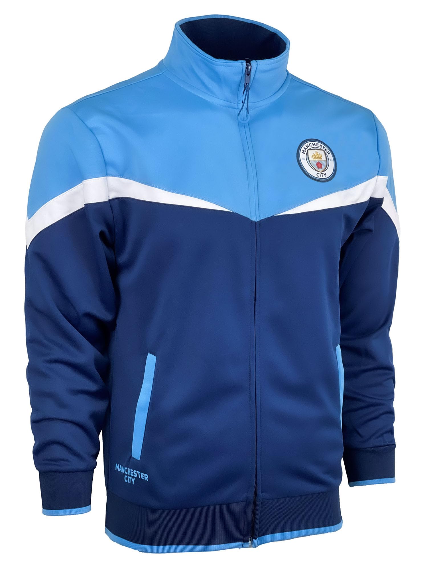 Boy's Manchester City Jacket With Zipper pockets, Licensed M. City Performance Track Jacket For Kids
