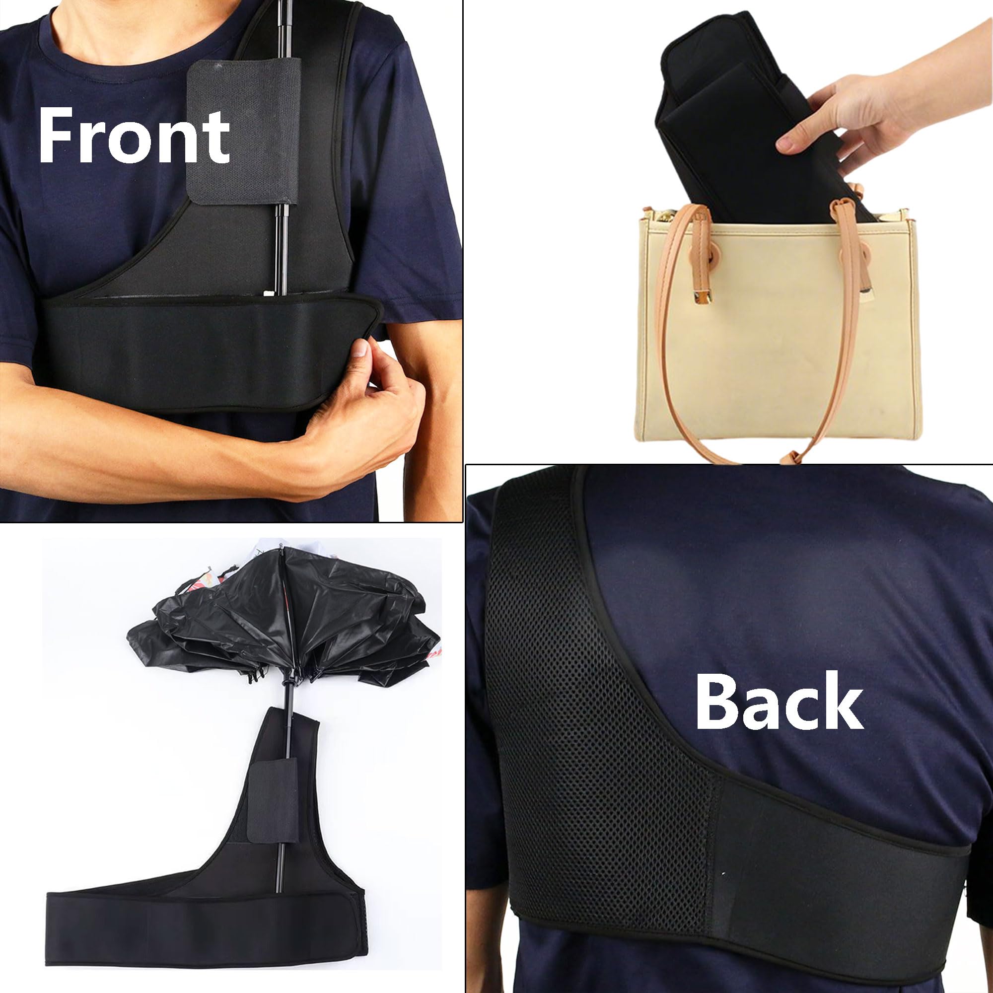 Sangle de Support de Parapluie Mains Libres Portable pour Parapluies Pliants