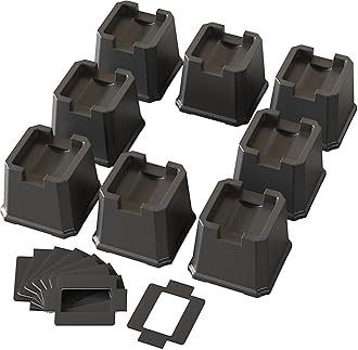 Bed Risers 3 Inch Heavy Duty 8 Pack Bed Furniture Elevators, Black