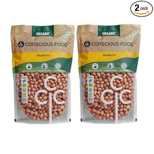 Organic Raw Peanut | Local Farm in Maharashtra | Groundnut| Healthy Tasty Snack | Value Pack Moongfali - 1kg Pack of 2 (500g x 2)