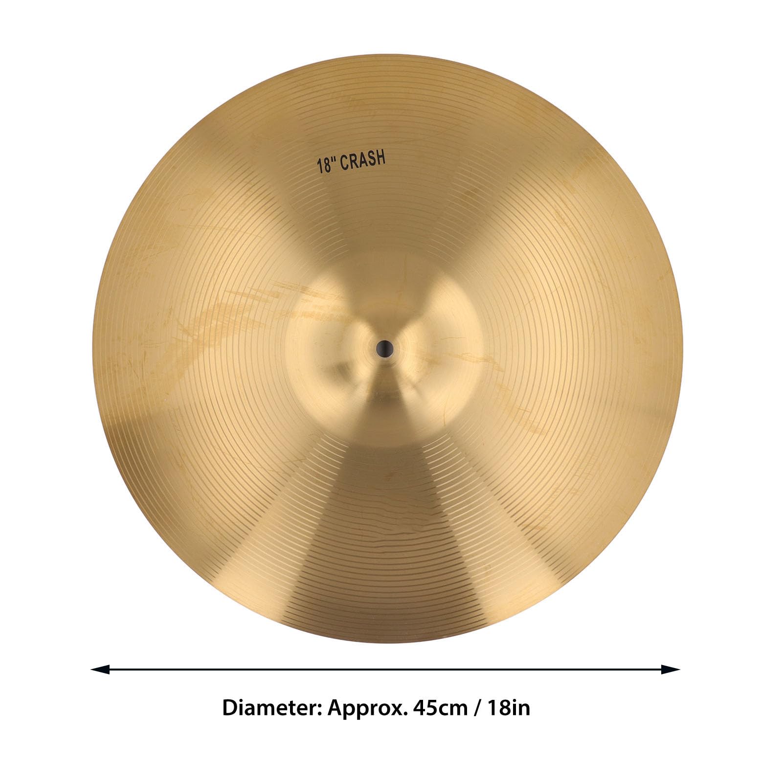 Crash Cymbal, Traditional Finish Brass for Drum Set, Crisp Sound Brass Jazz Drum Cymbal for Professional Music Enthusiasts 14 Inch (18 Inch)