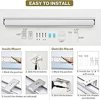 Vista 8 de Persianas enrollables sin cordón para ventanas, persianas enrollables con levantamiento de resorte con aislamiento térmico para el hogar, oficina