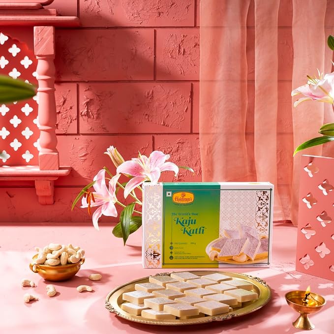 Haldiram's Nagpur Kaju Katli 500g | Premium Cashew Barfi Mithai Sweet | Indian F