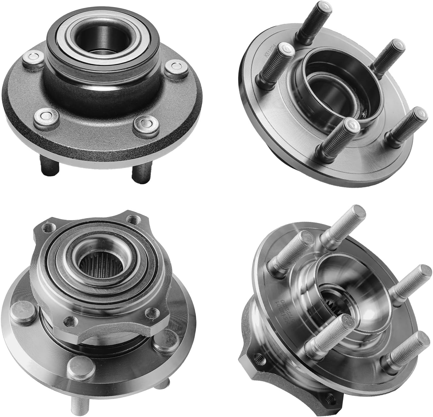 Detroit Axle - RWD Front & Rear Wheel Bearing Hubs for Chrysler 300 2005-2009, Dodge Charger 2006-2009, Dodge Magnum 2005-2008, 5 Lugs 4 Wheel Hub Bearings Assembly Replacement