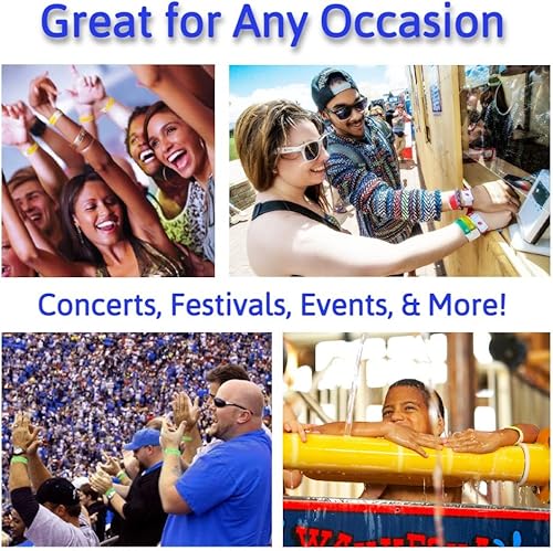 Miniatura 8 de WristCo Pulseras Tyvek de 34 pulgadas color verde neón 600 unidades pulseras de papel para eventos