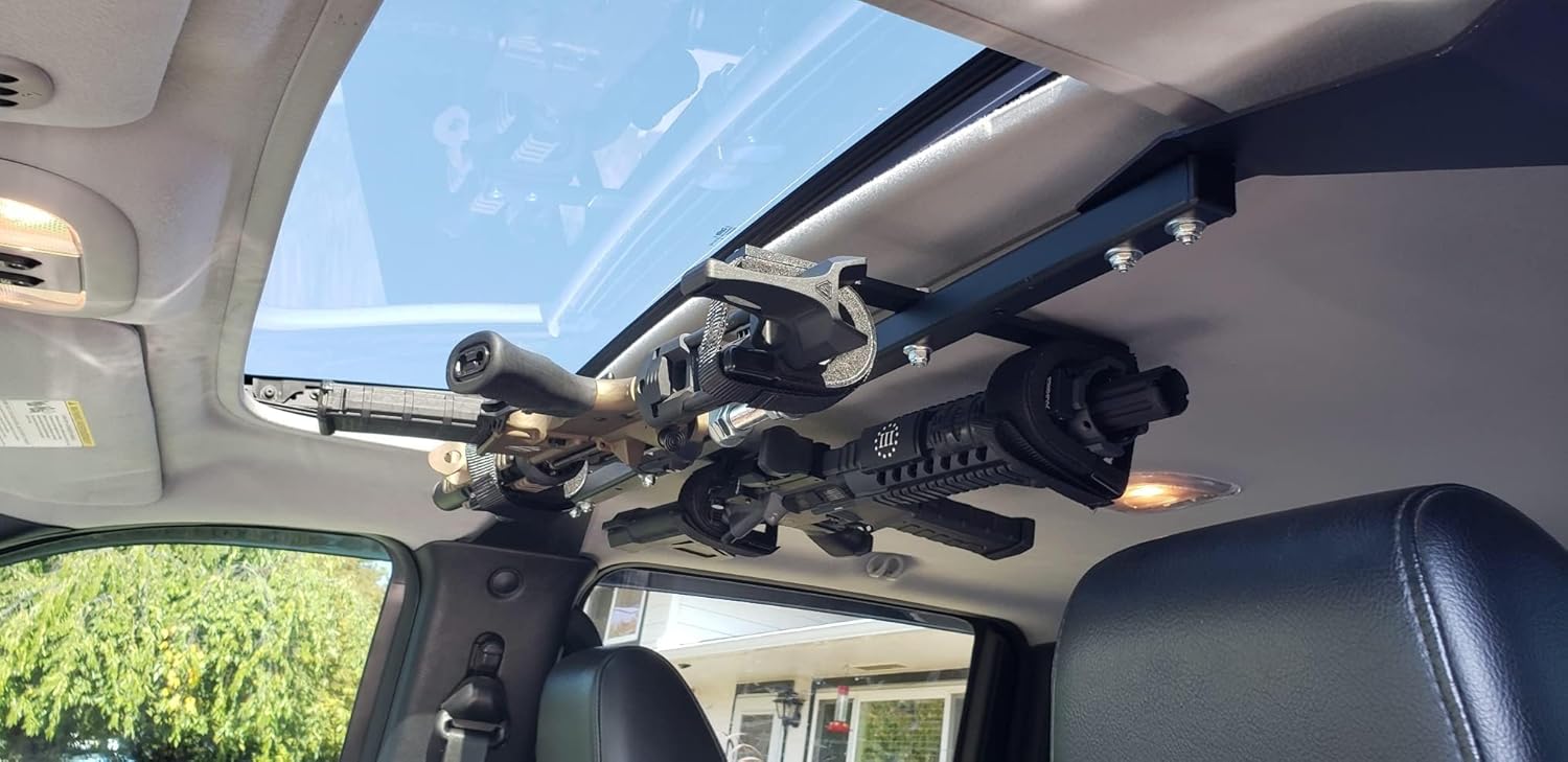 CL1500 48"-54" Overhead Gun Rack (Center-Lok for Truck), Black, Double