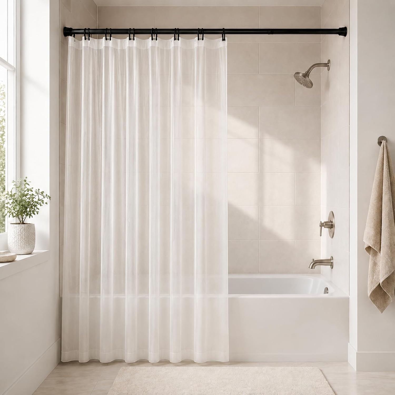 Shower Curtain Rod 23-58 Inches, Heavy Duty Tension Rod