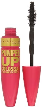 Maybelline New York Volum Express Pumped Up Colossal Washable Mascara, Classic Black, 0.33 Fluid Ounce