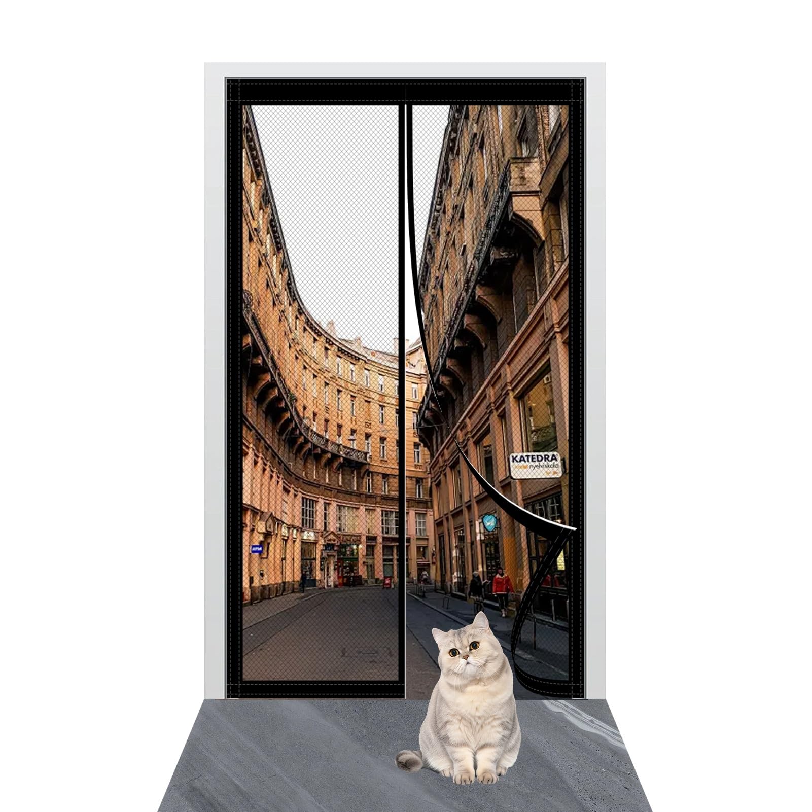 Zanzariere Magnetiche per Porte Finestre 120 x 290 cm Chiusura Automatica Zanzariere Magnetiche Facile da Installare per Porte da Balcone/Cantine/Terrazze, Nero