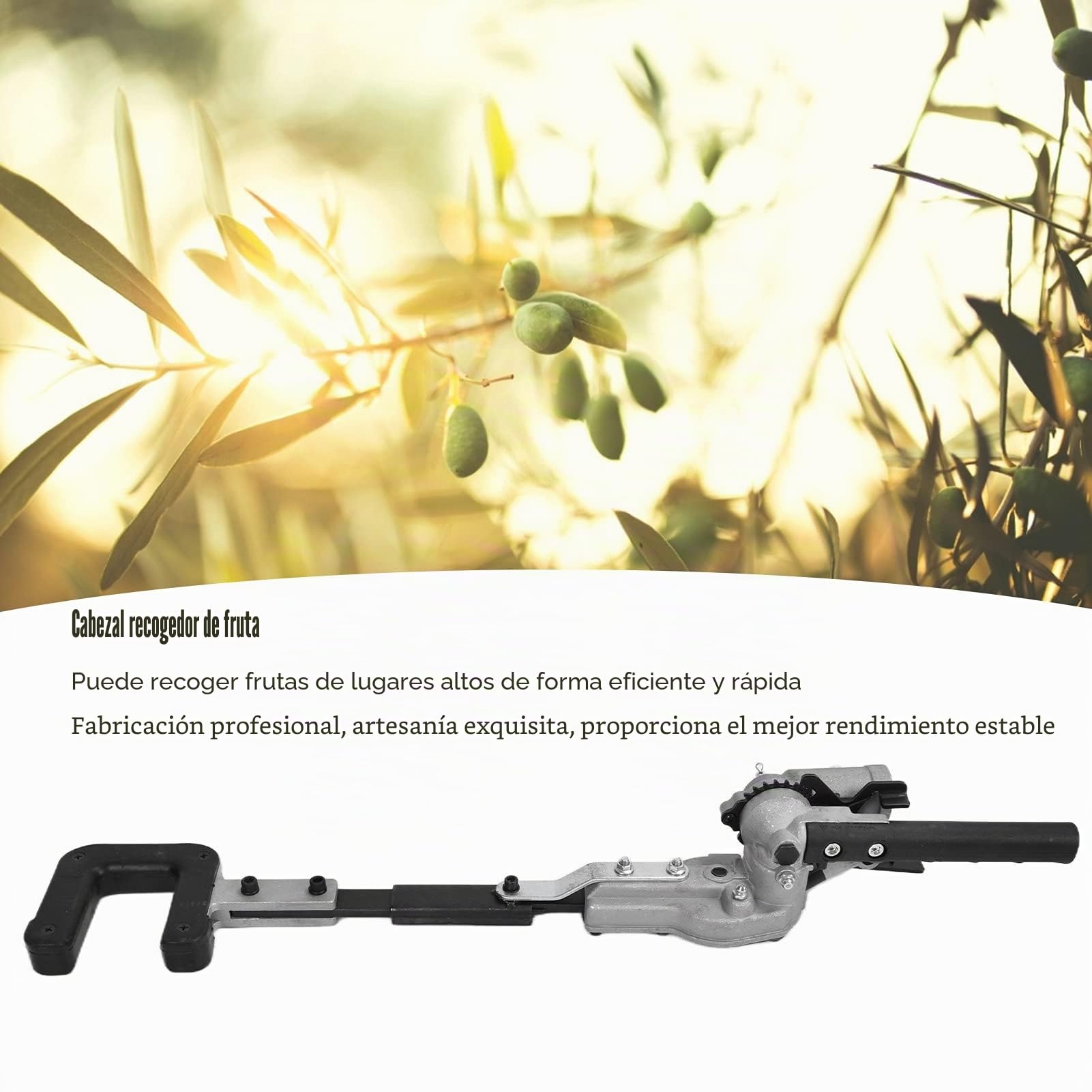 Cabezal Recolector De Frutas, 9 Dientes, 26 Mm, Cabezal Recolector De Residuos, Aleación De Aluminio, Rendimiento Estable para Aceitunas, Peras, Naranjas Y Otras Frutas para Huertos,