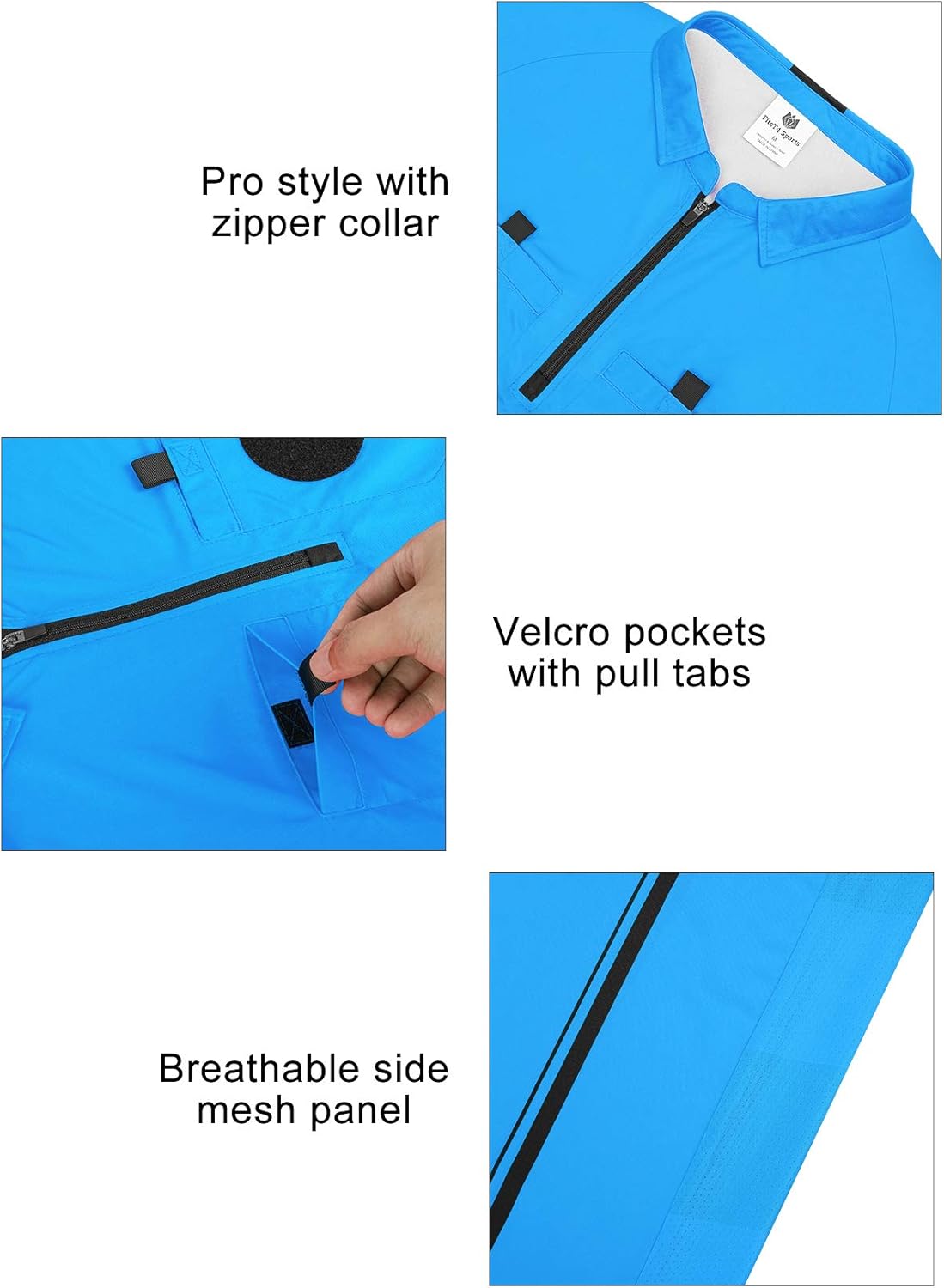 FitsT4 Sports Men's Pro Soccer Referee Jersey Long Sleeve Ref Shirt - Image 5