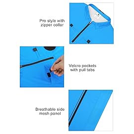 FitsT4 Sports Pro Soccer Referee Jersey Short Sleeve Ref Shirts Blue Small