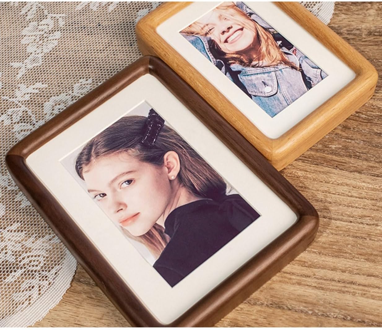 [LSDZW] フォトフレーム はがきサイズ ブラック L判も可 天然木 ウッドフレーム 写真立て ポストカード 木製 ナチュラル