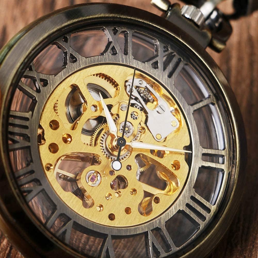 懐中時計 機械式手巻き 透明スケルトン 中空懐中時計