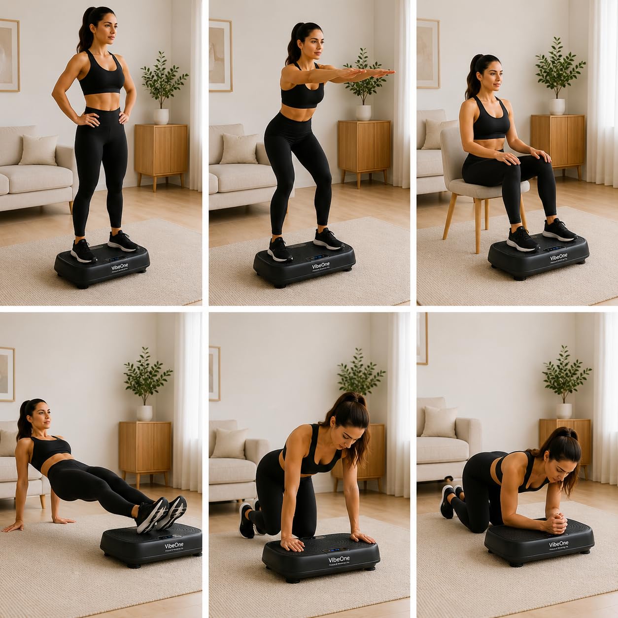 VibeOne Platforma wibracyjna fitness - Pilot - 120 poziomów - Trening całego ciała - Spalanie tłuszczu