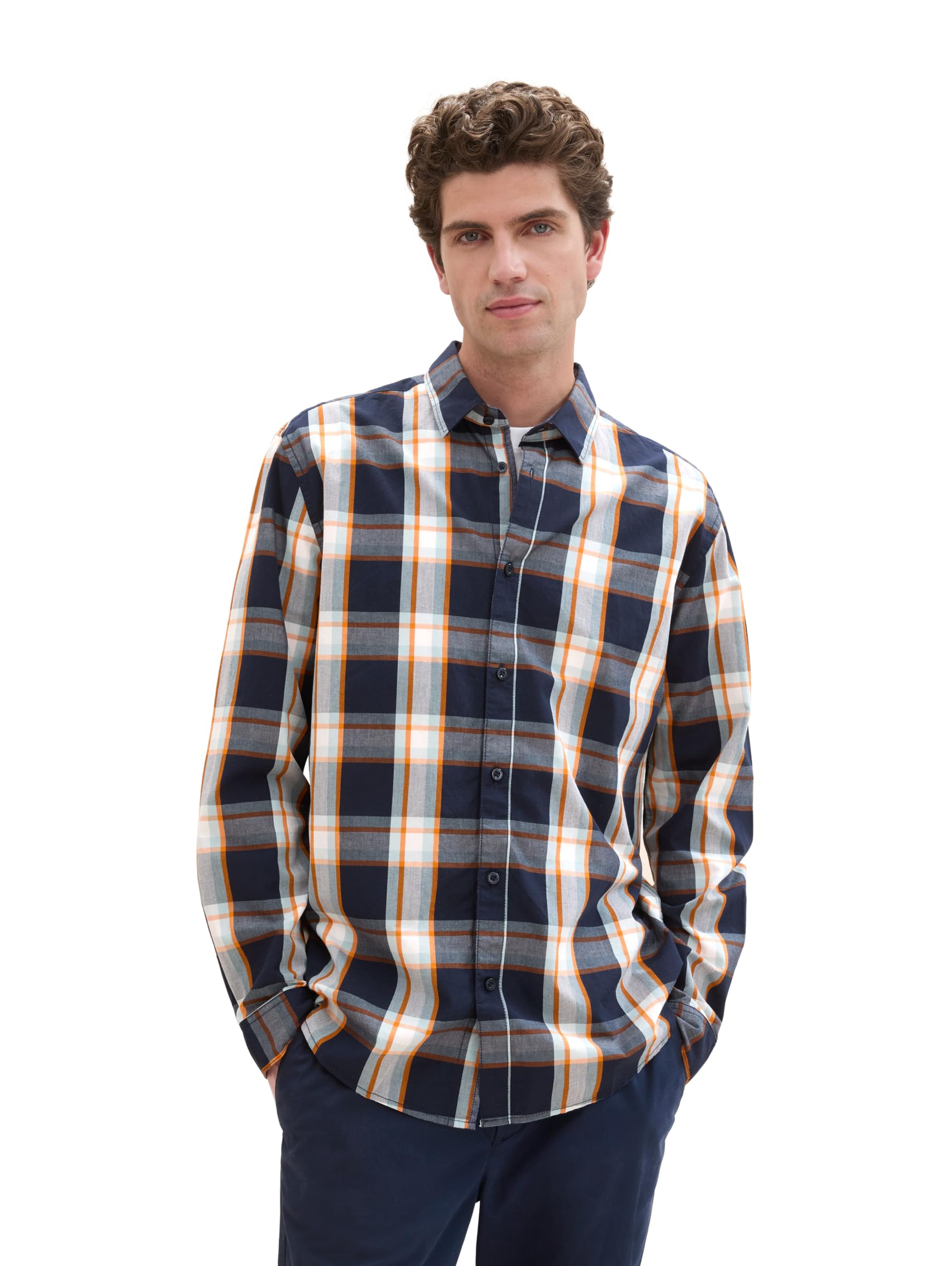 Tom Tailor Herren 1042654 Regular Fit Hemd mit Karomuster (1er Pack)