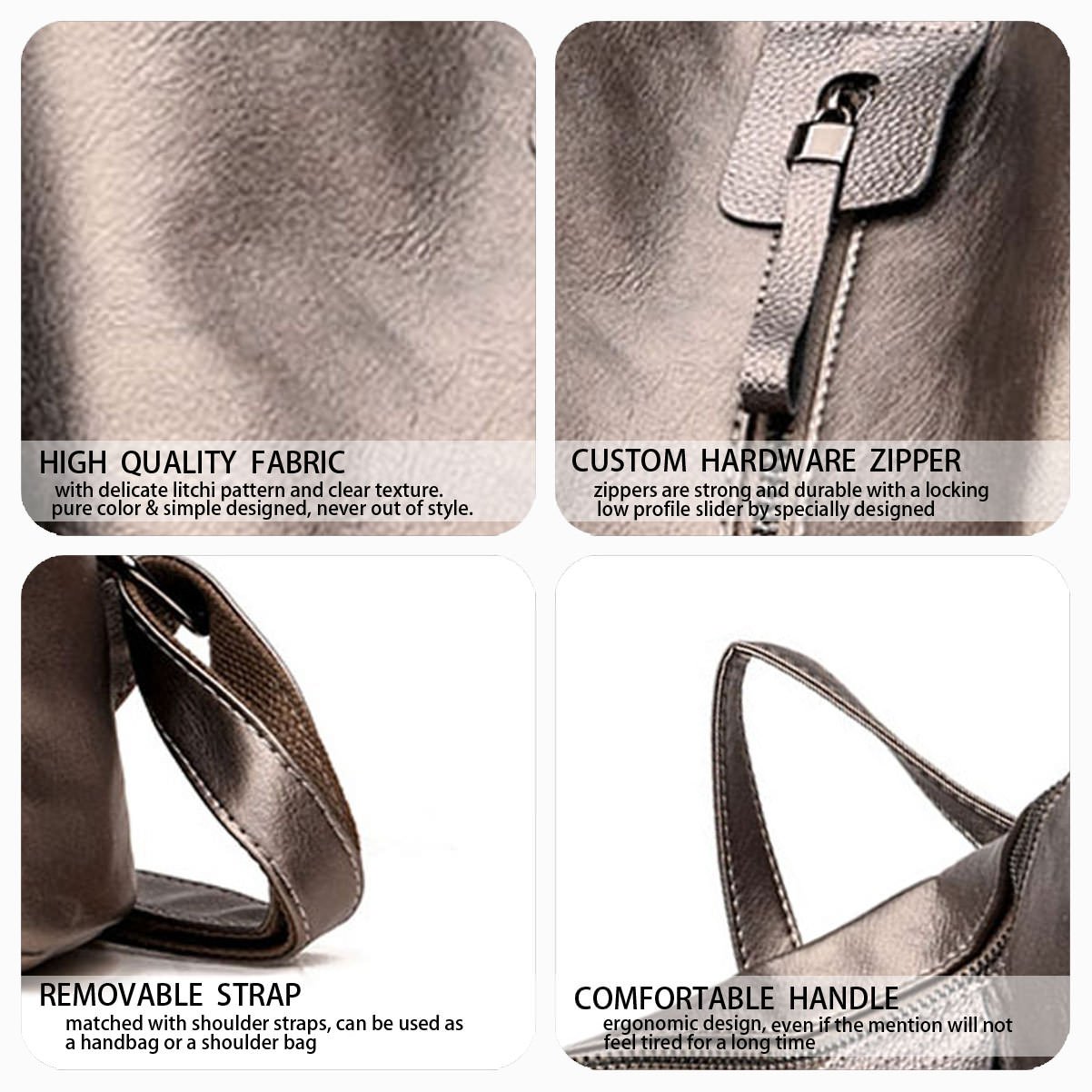 DEERWORD Damen Rucksack Taschen Frauen Elegant Tasche Stadtrucksack Rucksackhandtasche Vintage PU-Leder 5255 1-teilig set