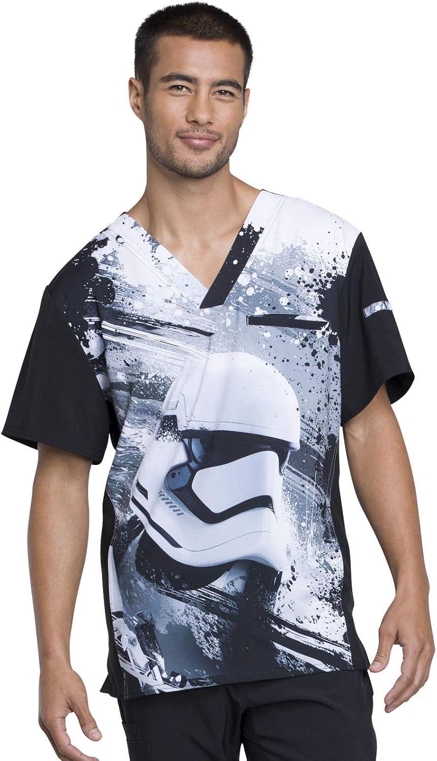 Tooniforms Men's Scrub Top (L) White