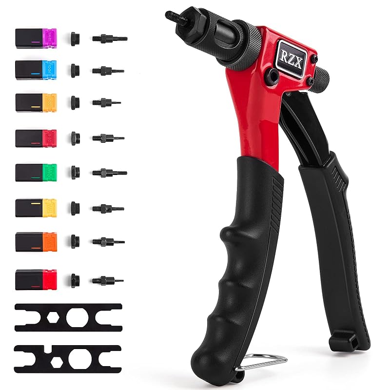 RZX Rebitador Manual para Porcas Rebite M3 a M6 e 6-32 a 1/4-20 com Mandris e Sistema de Fixação