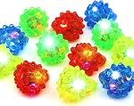 Novelty Place Party Stars Flashing LED Bumpy Jelly Ring Light-Up Toys (12 Pack)