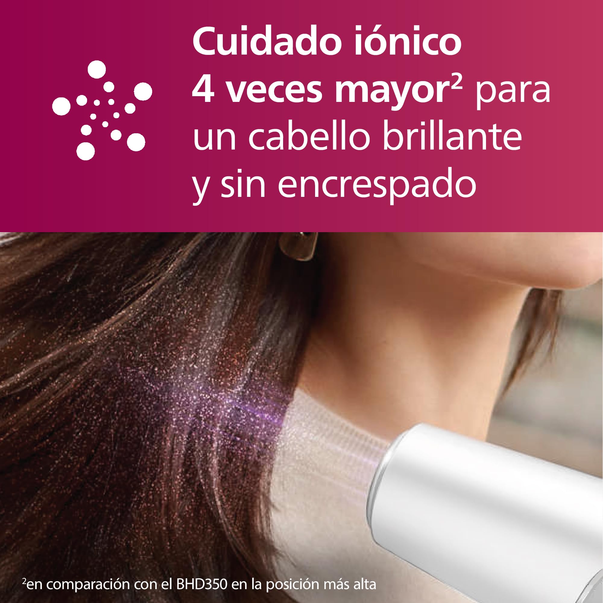 Philips Secador de Pelo Serie 5000, 2100w, con Tecnología ThermoShield, Boquilla UltraEstrecha, Boquilla Estrecha y Disfusor, BHD500/20, Blaco Satinado