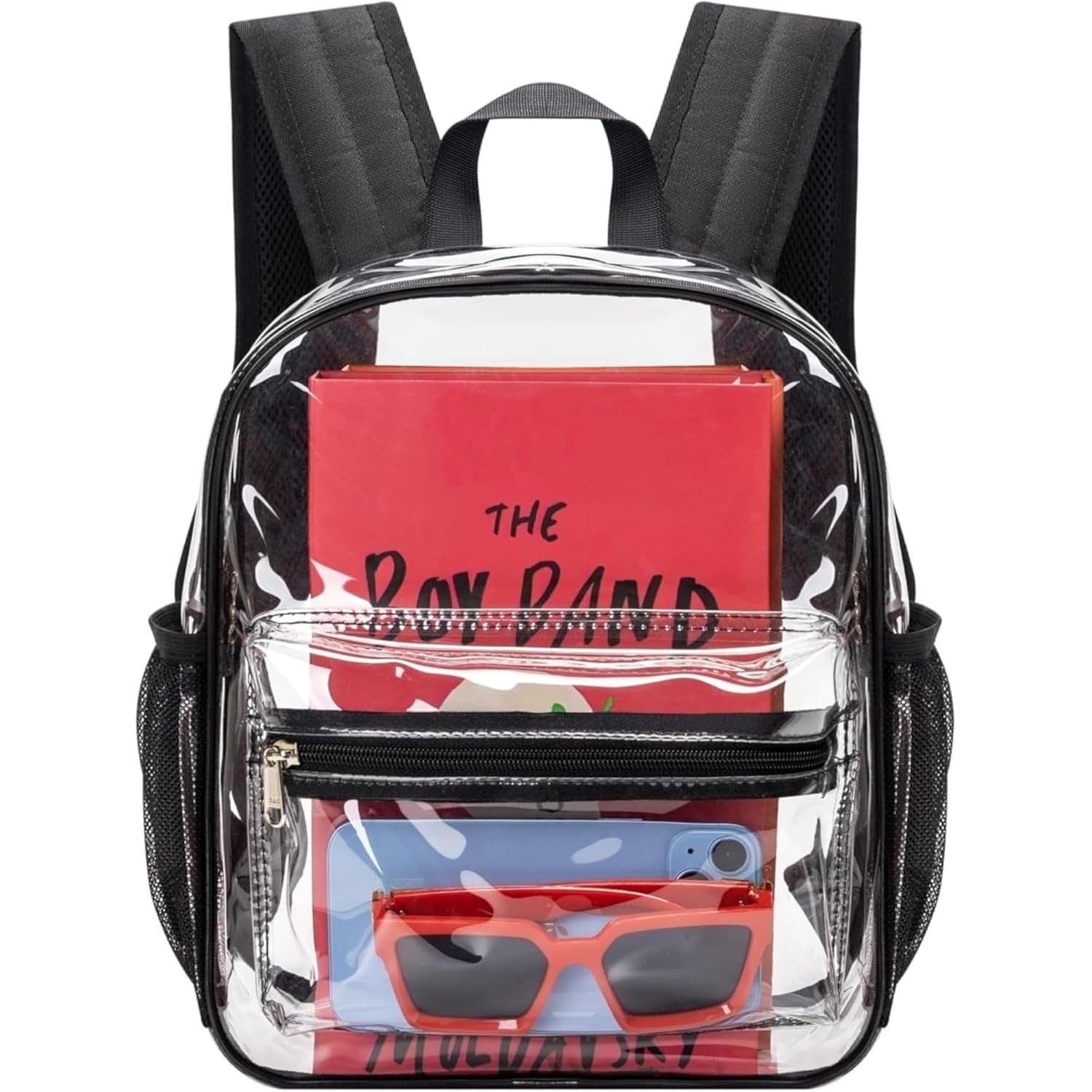MAY TREE Clear Backpack for Stadium Events 12x11x5 Inches Small Clear Backpack for Concert Festival Sports Outdoor -