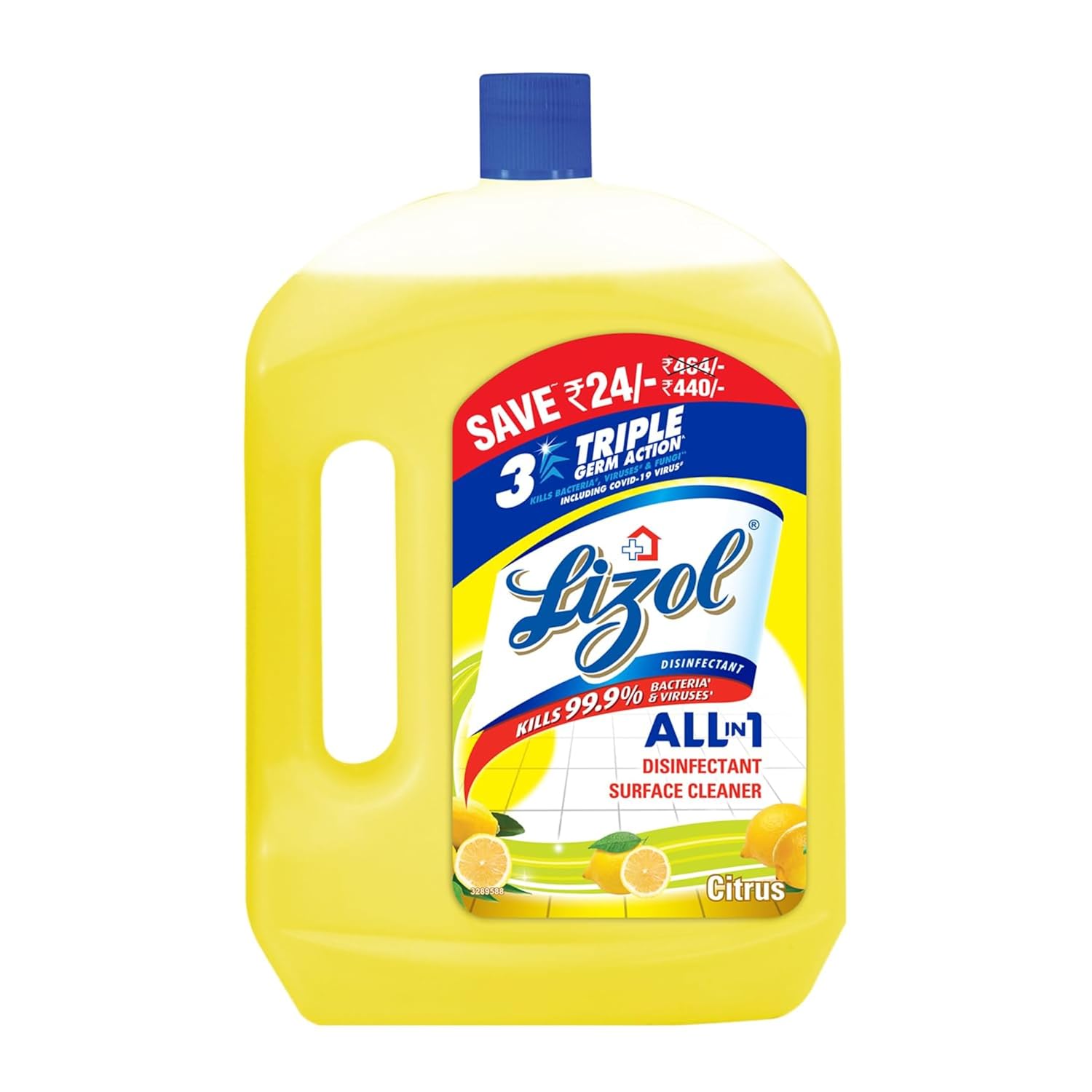 Lizol Disinfectant Surface & Floor Cleaner Liquid, Citrus – 2 Litre | Suitable for All Floor Cleaner Mops | Kills 99.9% Germs| India’s #1 Floor Cleaner