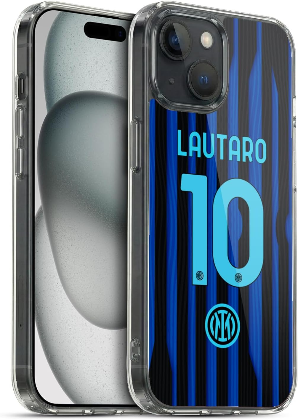 Head Case Designs Officially Licensed Inter Milan Lautaro Martínez 2025/26 Players Home Kit Gel Case [Military Grade Protection] Compatible with Apple iPhone 15 and Compatible with MagSafe