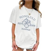 SweatyRocks Girl's Floral Letter Graphic Short Sleeve Tee Shirt Summer Tees