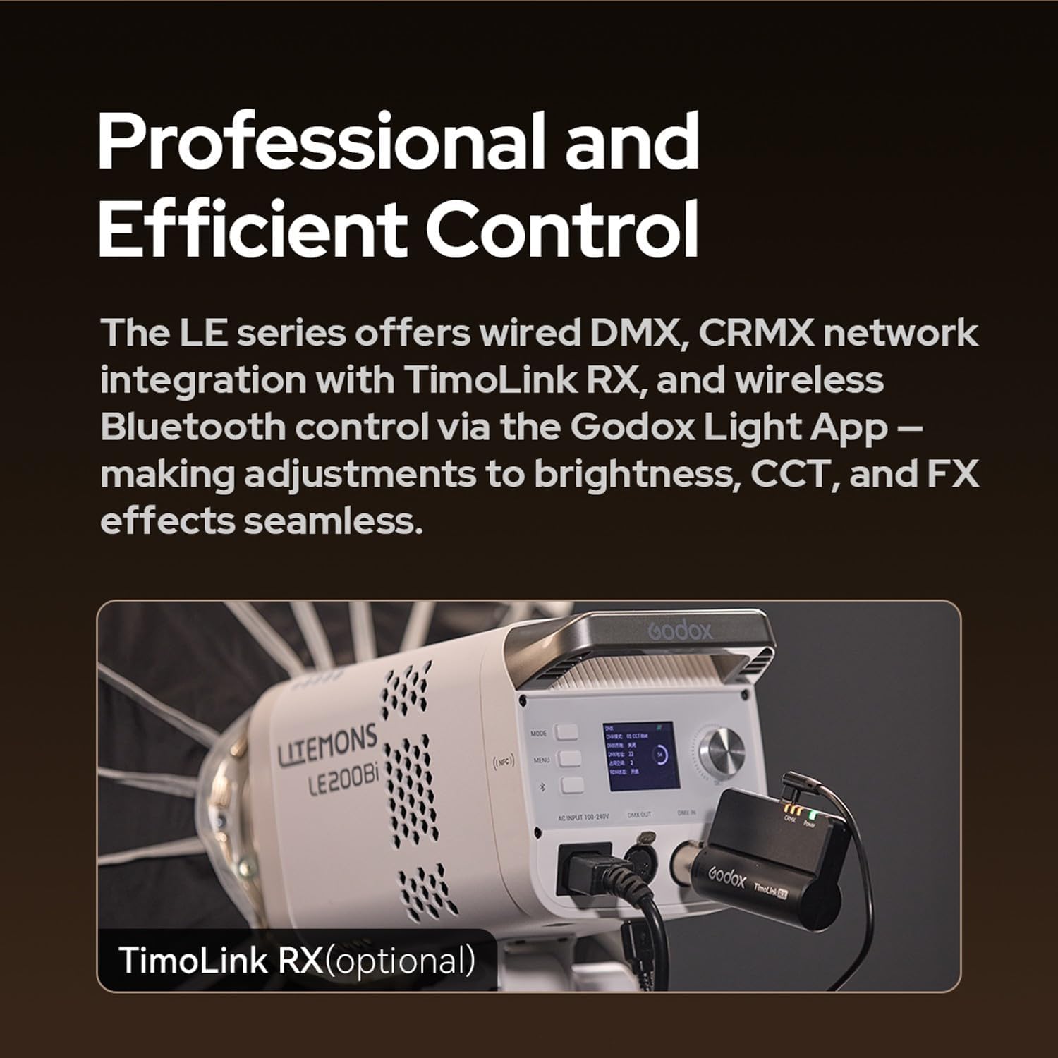 Control panel of LE200Bi with TimoLink RX