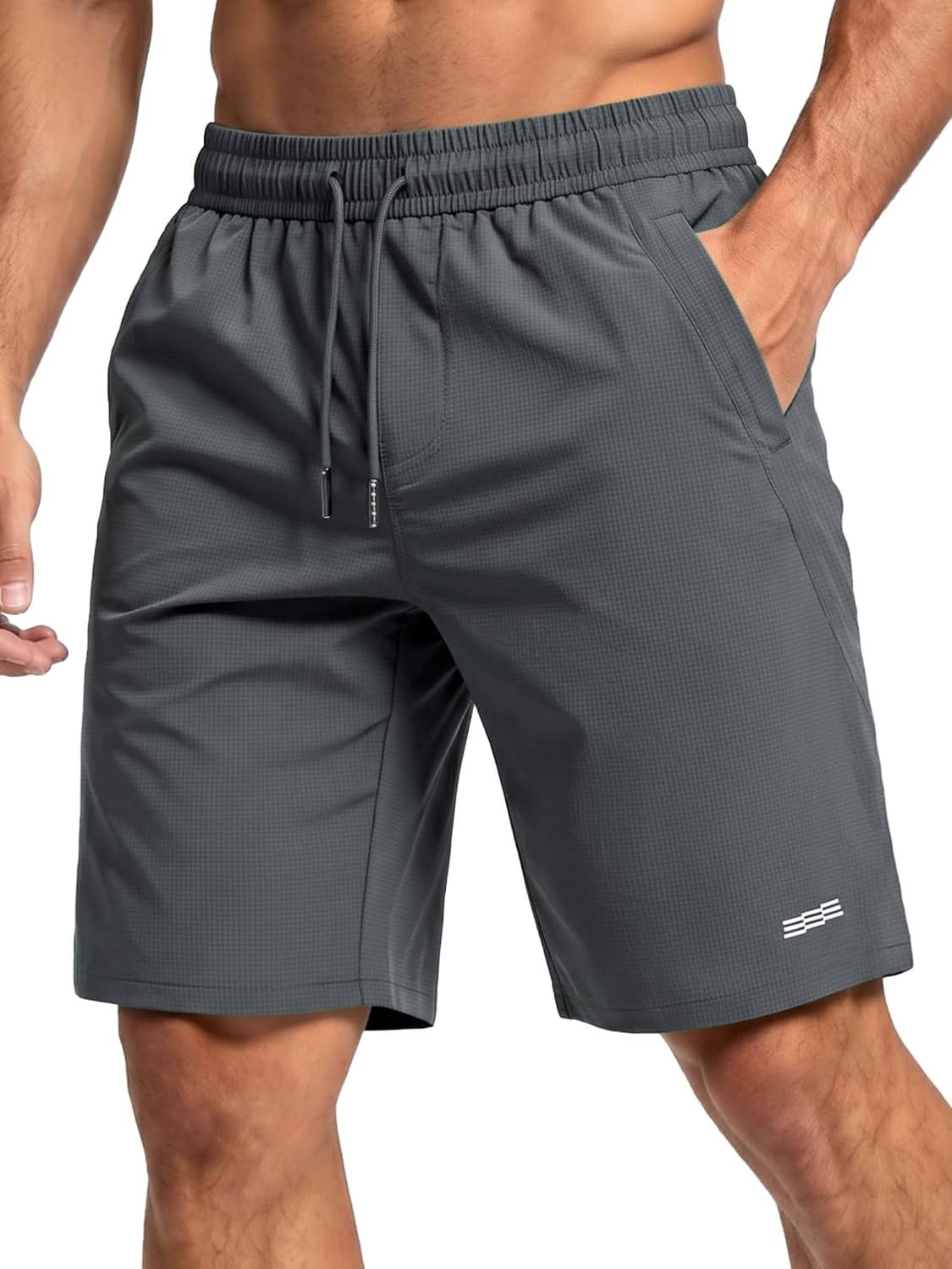 Men's Athletic Running Shorts with Zipper Pockets, Quick Dry Casual Gym Workout 7'' Shorts for Men with Reflective