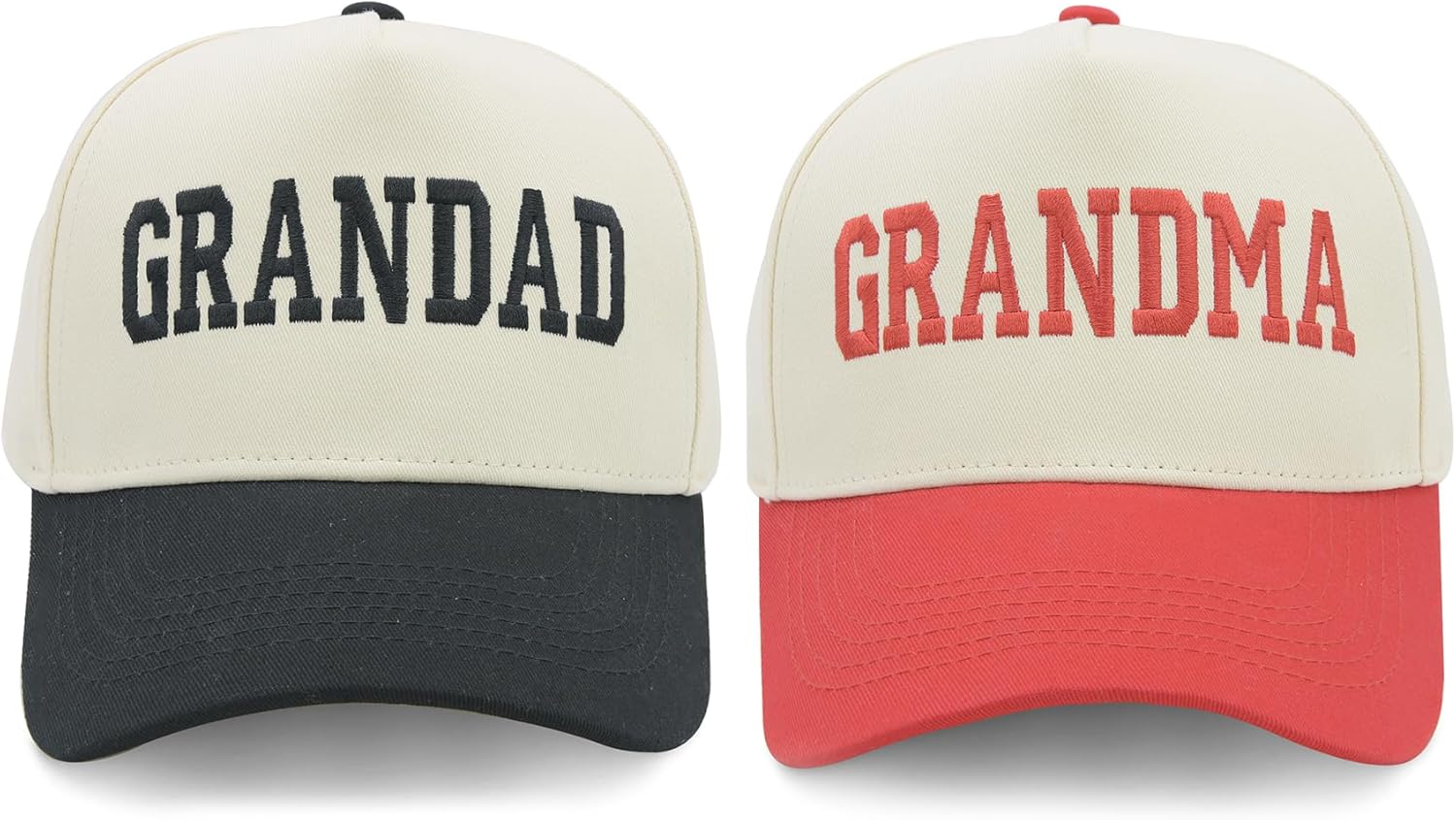 Grandma Grandpa Matching Trucker Hats for Men Women, Mother's Day Birthday Retirement New Grandparents Gfit from Grandkids Daughter Son, Adjustable Vintage Cotton Embroidered Baseball Cap