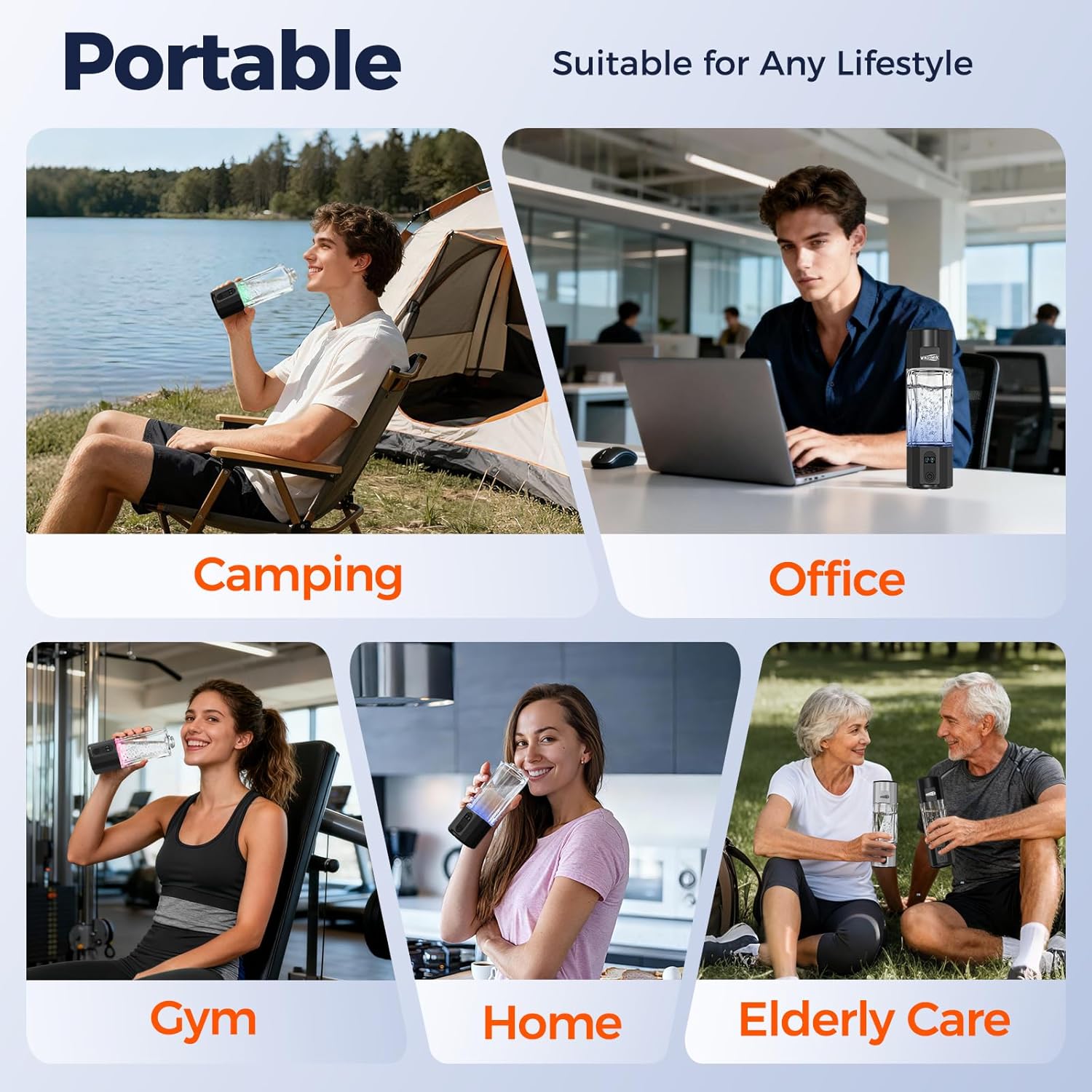 Ultra Hydrogen Water Bottle Generator, 8000PPB Hydrogen Water Ionizer Generator -Upgrade SPE & PEM Tech, 7OZ Portable High Concentration Hydrogen Rich Water Machine, Food-Grade PC（Black） - Image 7