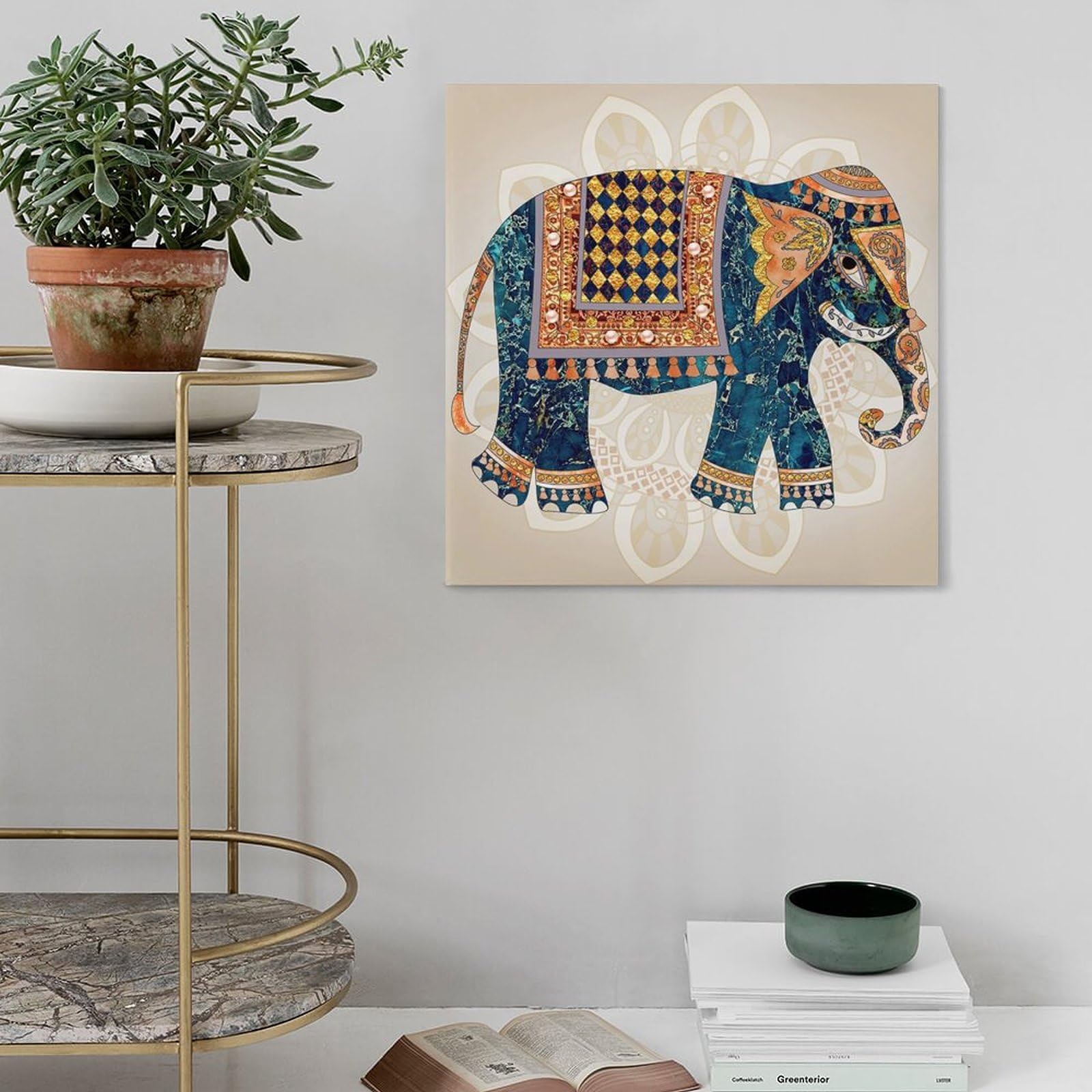 Amazon.co.jp: アフリカアートインテリアインド象リッチツリーポスター