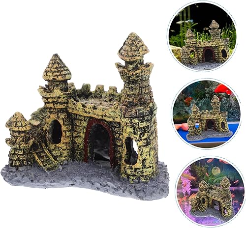 Miniatura 8 de POPETPOP Decoración de reptiles de resina para acuario, decoración de castillo, decoración de castillo, decoraciones de peceras para pecera,