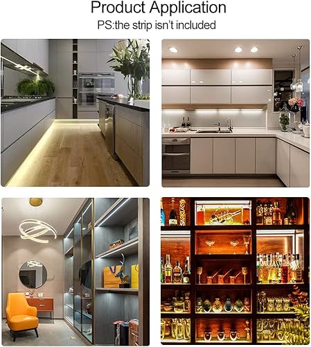 Miniatura 5 de Kit de esquina de canal LED de aluminio HAMRVL para luces de tira LED en forma de L 45x45 Conectores de 90 grados Adecuado para gabinetes de cocina