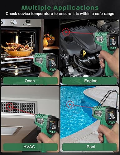 Miniatura 7 de Pistola termómetro infrarroja, pistola de termómetro láser SQECH -581472(-58.0 F1,472.0 F), pistola de temperatura con temperatura
