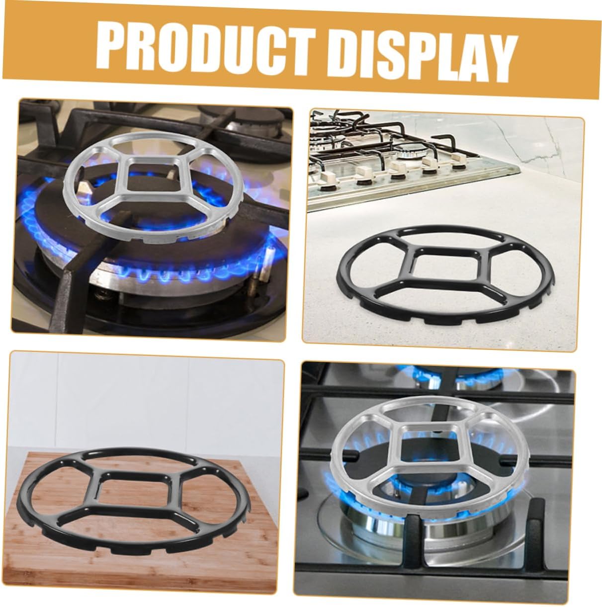 4pcs Alloy Gas Stove Support Rack Wok Ring for Small Pots
