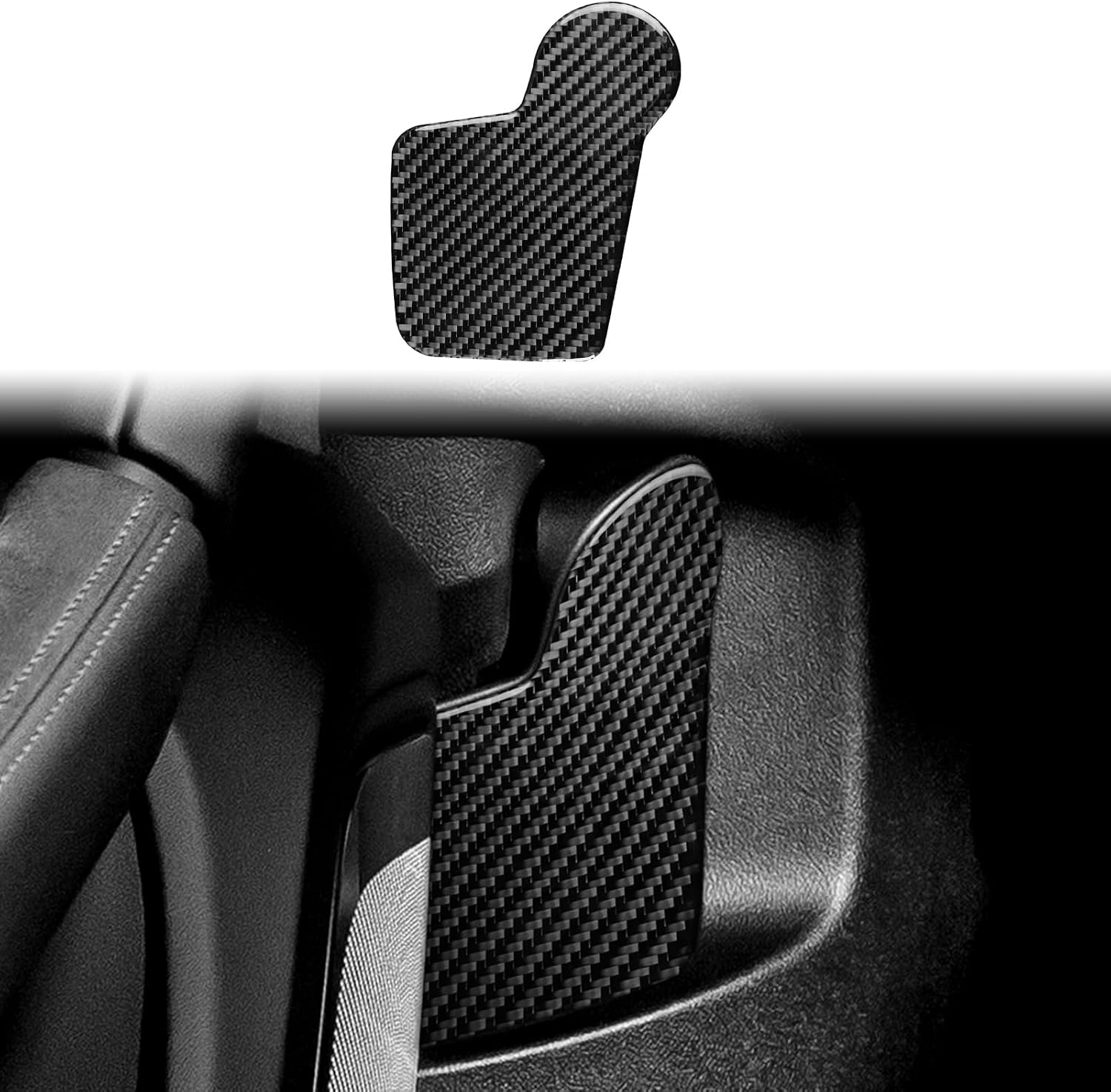 Compatible with Porsche Cayenne 9YA 9YB E3 2018 2019 2020 2021 2022 2023 Car Inner Door Armrest Panel Cover Sticker Carbon Fiber Auto Interior Black 4PCS