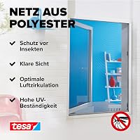 tesa Szúnyogháló Comfort Tépőzáras Rendszer Padlótól Mennyezetig Érő Ablakokhoz, Fekete, 1,2m x 2,4m, Öntapadós, Mosható Üvegszálas Háló 5