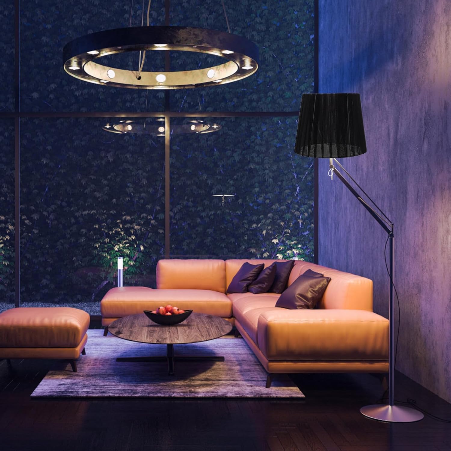 VOSAREA Bedroom Drum Lampshade Replacement Fine Mesh Design Light Shade for Table and Ceiling Lamps Breathable and Wear-resistant for Decor