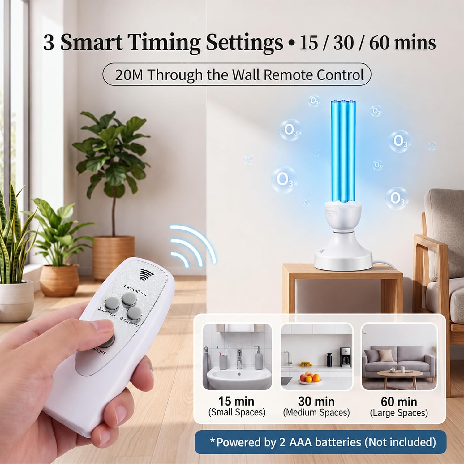 Qualirey 1 Pack 25W UV Light with E27 Base and Remote Control, with Ozone image 4