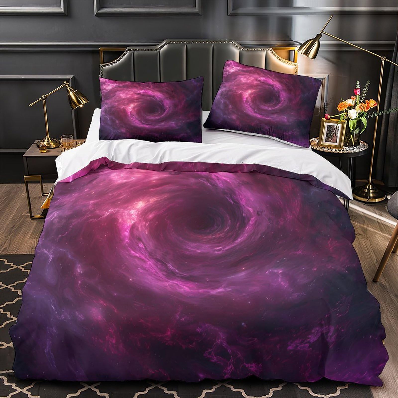 Housse de couette 3D imprimée en microfibre hypoallergénique douce