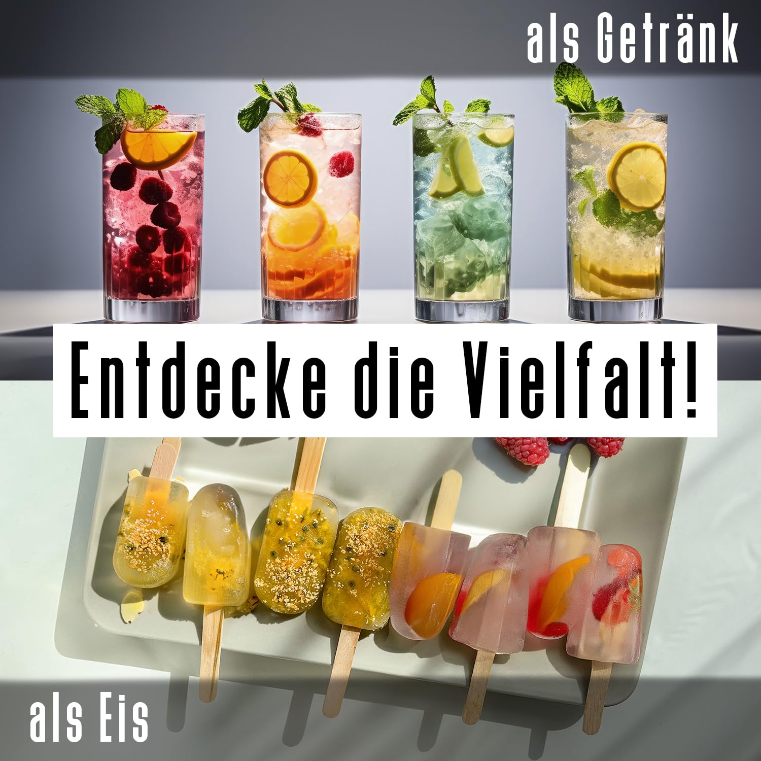 INSTICK Ice Tea Zuckerfreies Instant-Getränk (Eistee Bundle L) - 96 Sticks - 1 Stick für 1,5-2,5 L - Veganes Getränkepulver Kalorienarm & Vitamin C - Instant-Pulver