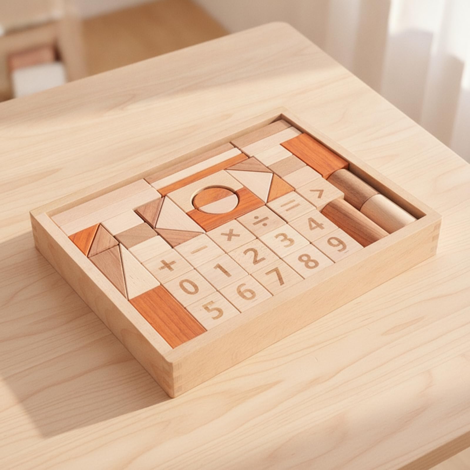 Almencla Mattoncini in Legno con Numeri metodo educativo, Mattoncini numerici in Legno, Impilabile, per Asilo, Bambini, Neonati