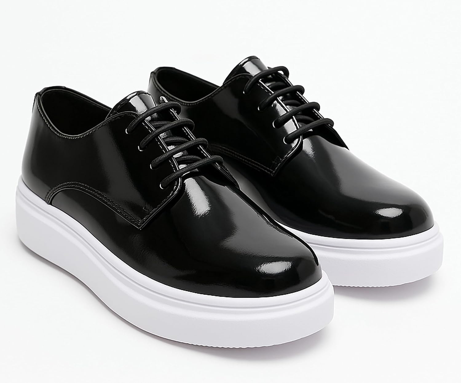 SIRRI Boys' Patent Platform Derby Shoes – Lace-Up Formal Smart Wedding & Prom Footwear