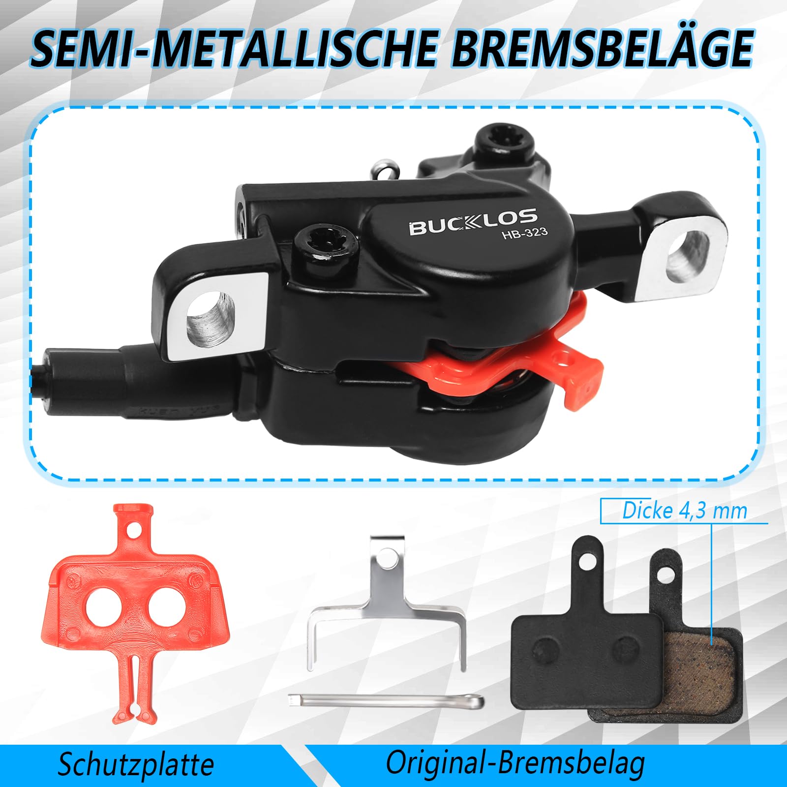 MTB-Hydraulik-Scheibenbremsensatz,vorne 800 mm,hinten 1500 mm,Bremsensatz aus Aluminiumlegierung, 2-Kolben-Bremssättel mit is/PM-Universaladapter / 160-mm-Bremsscheibe,für Mountainbikes