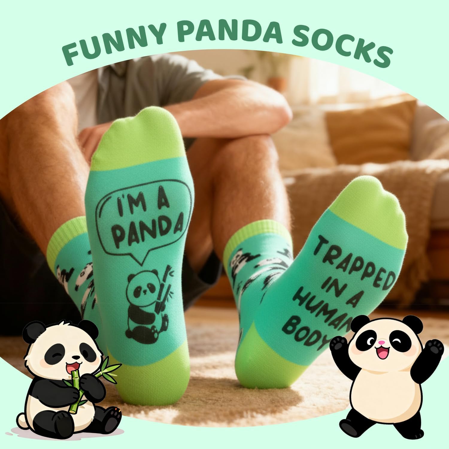 Zmart Funny Socks for Women Men - Sloth Monkey Gifts, Wolf Panda Fox Socks for Teens - Image 3