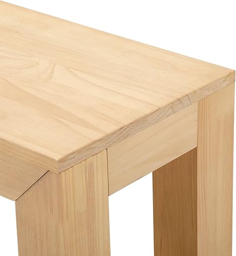 Miniatura 7 de Plank+Beam Mesa auxiliar rectangular moderna con estante, 25 pulgadas, mesa auxiliar estrecha de madera maciza para sala de estar con